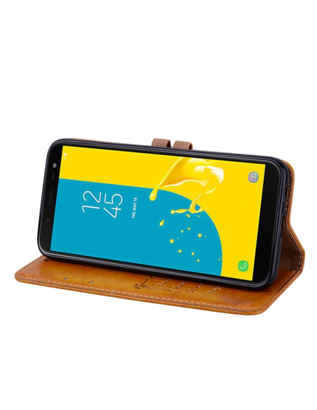 Cover Galaxy J6 EU 2018 Pelle Nero Marrone | Melacompro