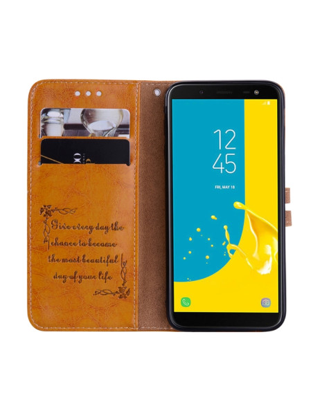 Cover Galaxy J6 EU 2018 Pelle Nero Marrone | Melacompro