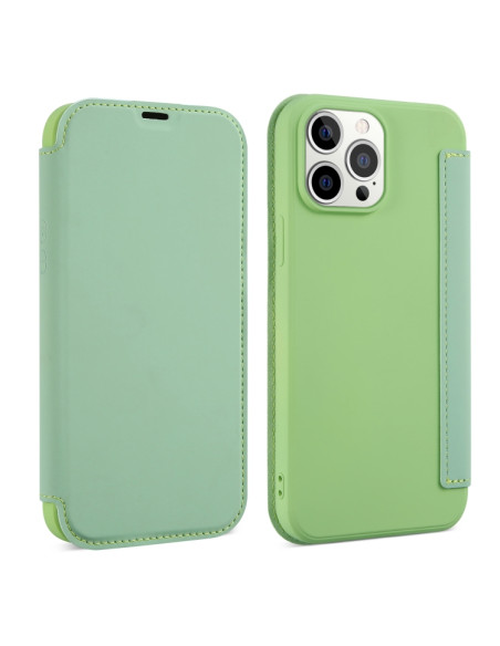 Cover iPhone 13 Pelle Portafoglio Marrone Tea Verde | Melacompro