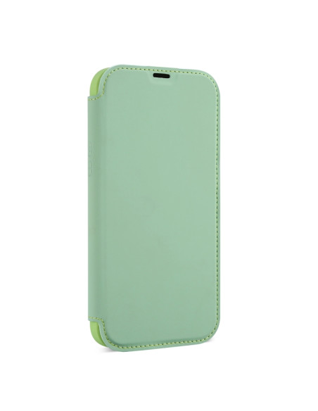 Cover iPhone 13 Pelle Portafoglio Marrone Tea Verde | Melacompro