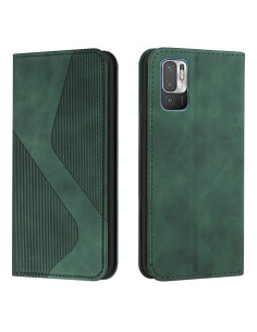 Cover Redmi Note 10 5G Pelle Flip Portafoglio Verde