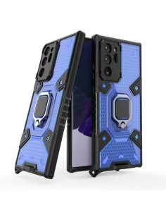 Cover Galaxy Note20 Ultra PC+TPU Viola con Anello Blu
