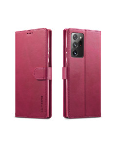 Cover Galaxy Note 20 Ultra Pelle Flip con Portafoglio Rosso