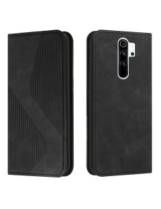 Cover Redmi 9 Pelle Portafoglio Rosso con Supporto Nero