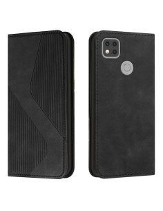 Cover Redmi 9C Pelle Portafoglio con Magnetico Rosso Nero