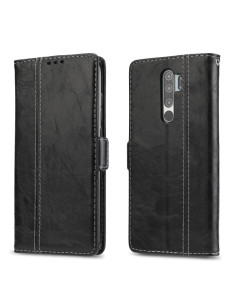 Cover Redmi Note 8 Pro TPU + Pelle con Portafoglio Nero