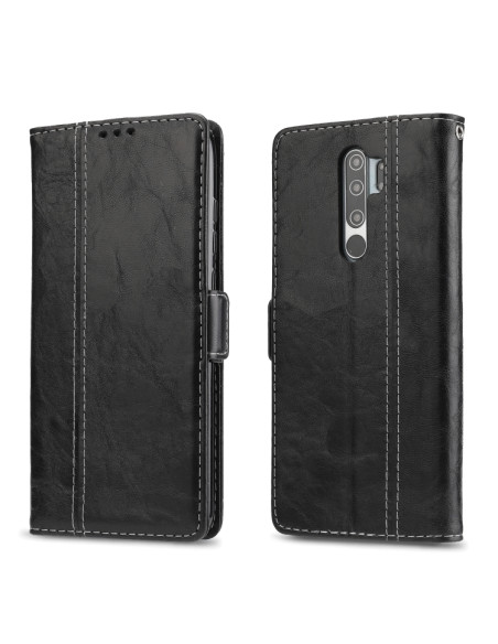 Cover Redmi Note 8 Pro Pelle Portafoglio Nero | Melacompro