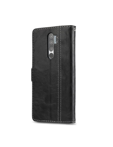 Cover Redmi Note 8 Pro Pelle Portafoglio Nero | Melacompro