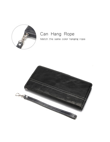 Cover Redmi Note 8 Pro Pelle Portafoglio Nero | Melacompro