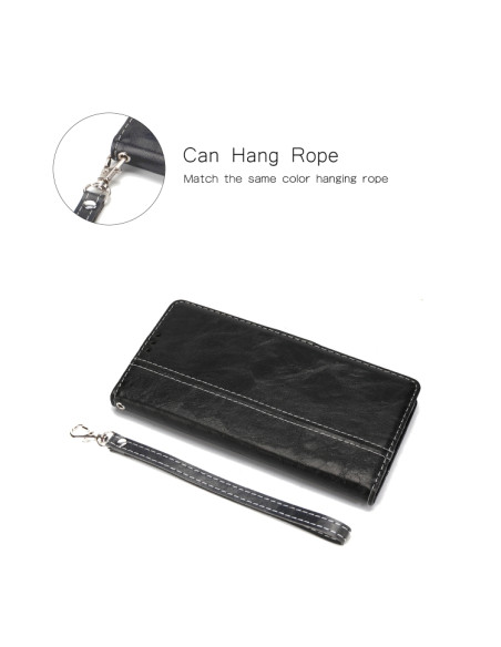 Cover Redmi Note 8 Pro Pelle Portafoglio Nero | Melacompro