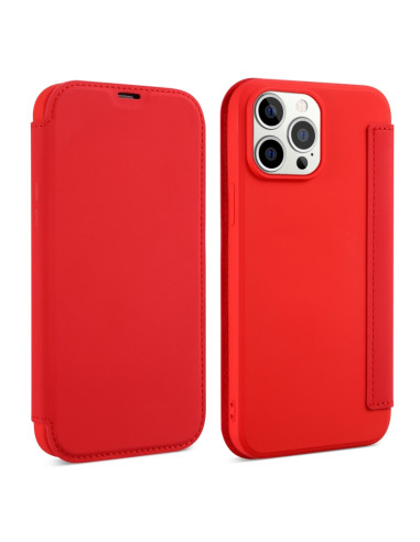 Cover iPhone 13 Pelle Portafoglio Marrone Rosso | Melacompro