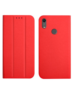 Cover Huawei Y6 2019 Pelle a Libro Menta Rosso