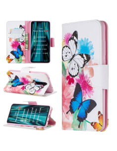 Cover Redmi Note 8 Pro Pelle a Libro Due Farfalle