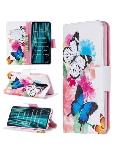 Cover Redmi Note 8 Pro Pelle Farfalle | Melacompro