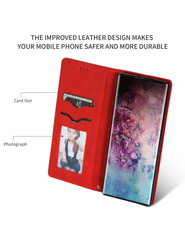 Cover Galaxy Note 10 Pro Pelle Marrone Rosso | Melacompro