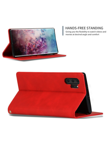 Cover Galaxy Note 10 Pro Pelle Marrone Rosso | Melacompro
