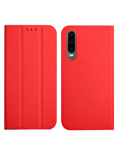 Cover Huawei P30 Pelle a Libro con Supporto Menta Rosso