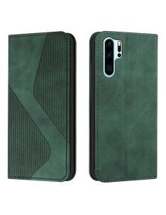 Cover Huawei P30 Pro PU Leather Portafoglio Rosso Verde