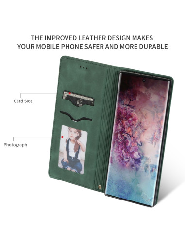 Cover Galaxy Note 10 Pro Pelle Marrone Army Verde | Melacompro