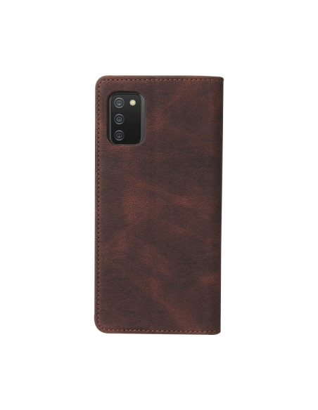 Cover Galaxy A02s Pelle Flip Marrone | Melacompro