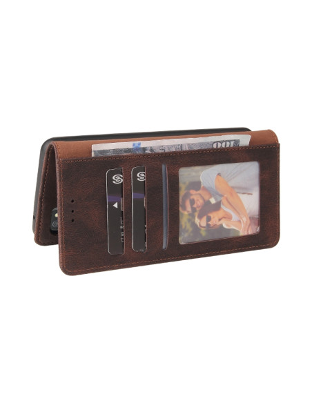 Cover Galaxy A02s Pelle Flip Marrone | Melacompro