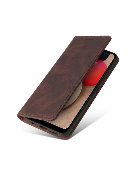 Cover Galaxy A02s Pelle Flip Marrone | Melacompro