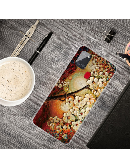 Cover Galaxy A21S Antiurto Magnolia Trasparente | Melacompro