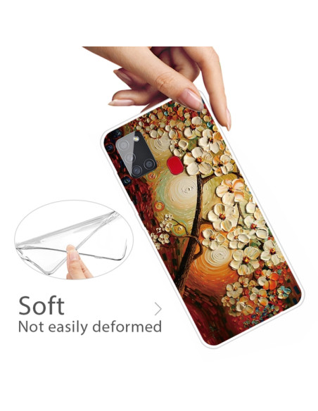 Cover Galaxy A21S Antiurto Magnolia Trasparente | Melacompro