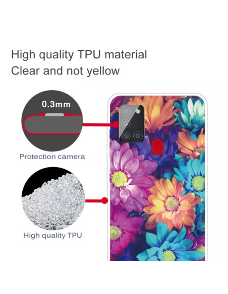 Cover Galaxy A21s TPU Antiurto Crisantemo | Melacompro