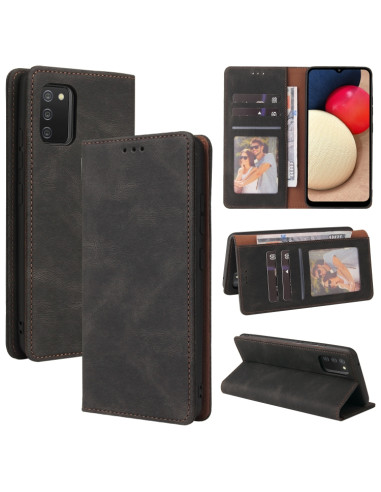 Cover Galaxy A02s Pelle Flip Marrone Nero | Melacompro