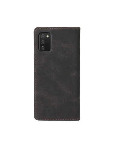 Cover Galaxy A02s Pelle Flip Marrone Nero | Melacompro