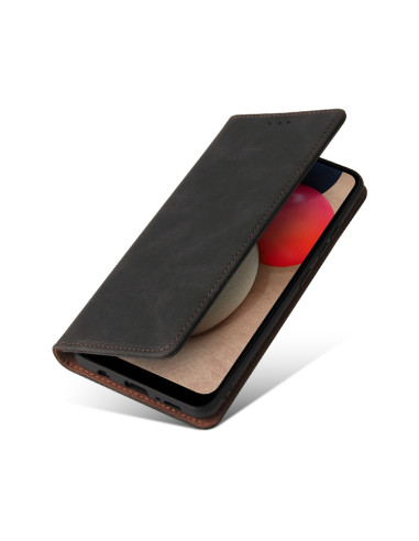 Cover Galaxy A02s Pelle Flip Marrone Nero | Melacompro