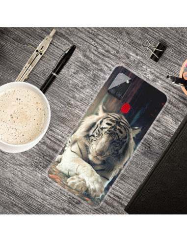 Cover Galaxy A21S TPU Antiurto Tigre Trasparente | Melacompro