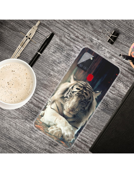 Cover Galaxy A21S TPU Antiurto Tigre Trasparente | Melacompro