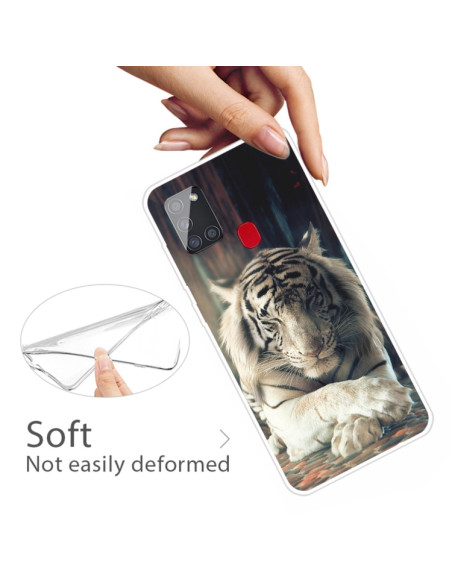 Cover Galaxy A21S TPU Antiurto Tigre Trasparente | Melacompro