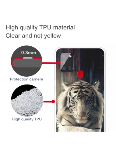 Cover Galaxy A21S TPU Antiurto Tigre Trasparente | Melacompro
