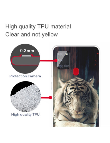 Cover Galaxy A21S TPU Antiurto Tigre Trasparente | Melacompro