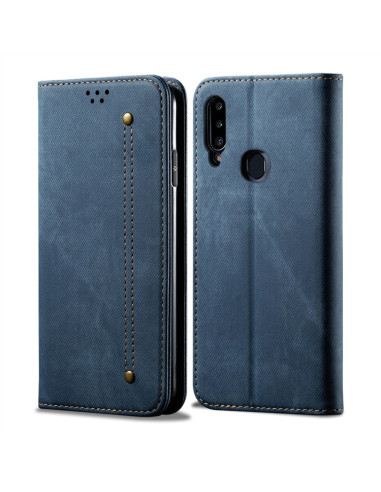 Cover Galaxy A20s Pelle Denim Blu | Melacompro