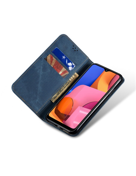 Cover Galaxy A20s Pelle Denim Blu | Melacompro