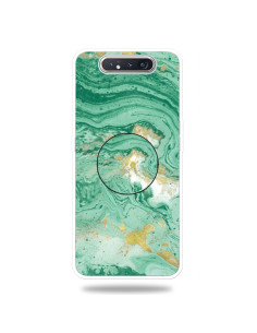 Cover Galaxy A80 TPU Marmo Verde Scuro con Supporto Dark Verde