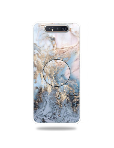 Cover Galaxy A80 TPU Marmo Verde Scuro Oro Grigio | Melacompro