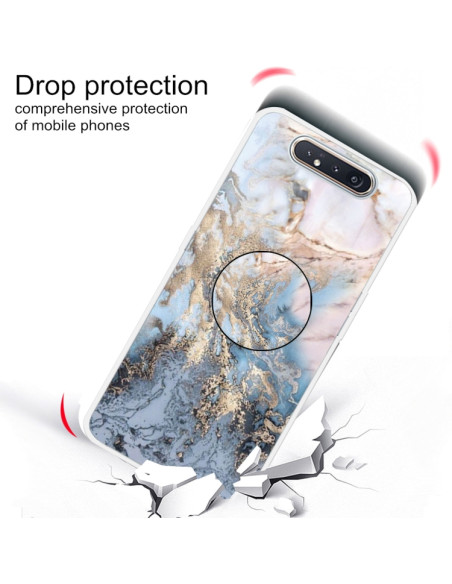 Cover Galaxy A80 TPU Marmo Verde Scuro Oro Grigio | Melacompro