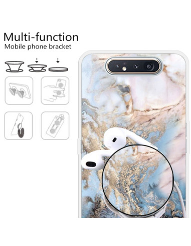 Cover Galaxy A80 TPU Marmo Verde Scuro Oro Grigio | Melacompro