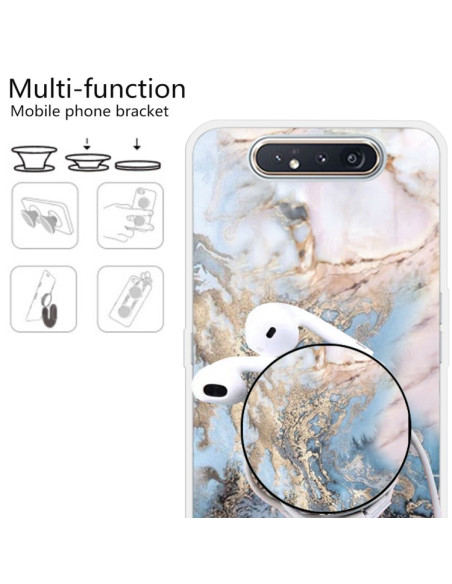 Cover Galaxy A80 TPU Marmo Verde Scuro Oro Grigio | Melacompro