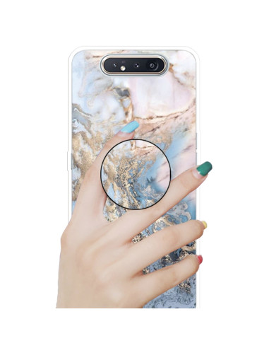 Cover Galaxy A80 TPU Marmo Verde Scuro Oro Grigio | Melacompro