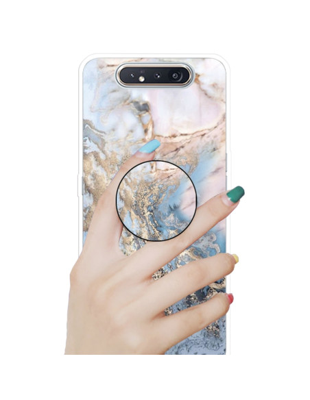 Cover Galaxy A80 TPU Marmo Verde Scuro Oro Grigio | Melacompro