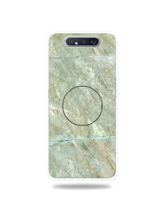 Cover Galaxy A80 TPU Marmo Verde Scuro con Supporto Light Verde