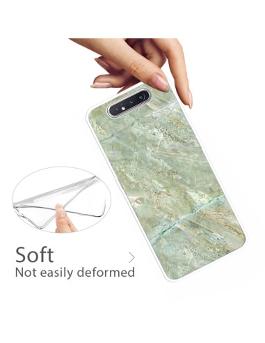 Cover Galaxy A80 TPU Marmo Verde Scuro Light Verde | Melacompro