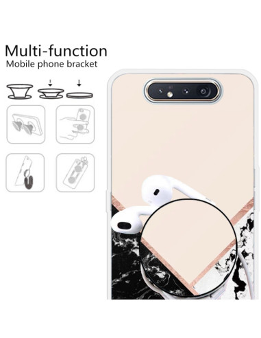 Cover Galaxy A80 TPU Marmo Verde Scuro Nero Bianco Rosa | Melacompro