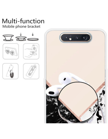 Cover Galaxy A80 TPU Marmo Verde Scuro Nero Bianco Rosa | Melacompro